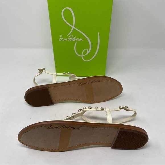 Sam Edelman Gigi Patent Pearl Embellished Thong T- Strap Sandals - NWT - Picture 10 of 11